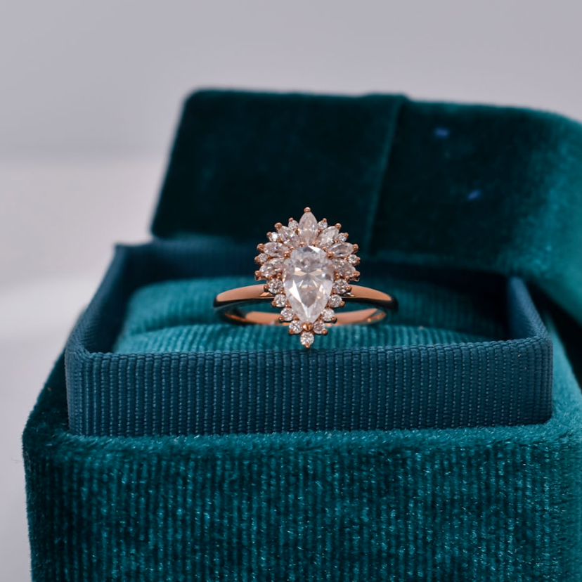 Marquise Crown Ring- Moissanite