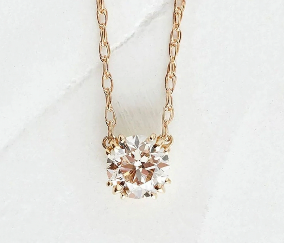 Round Solitaire Necklace- Moissanite