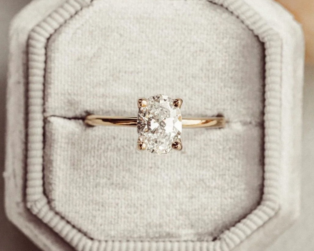 Oval Classic Solitaire Ring - Moissanite