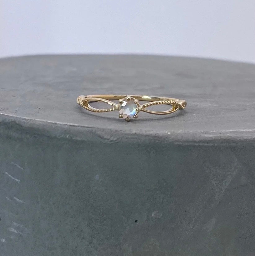 Double Band Moonstone Ring