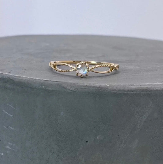 Double Band Moonstone Ring