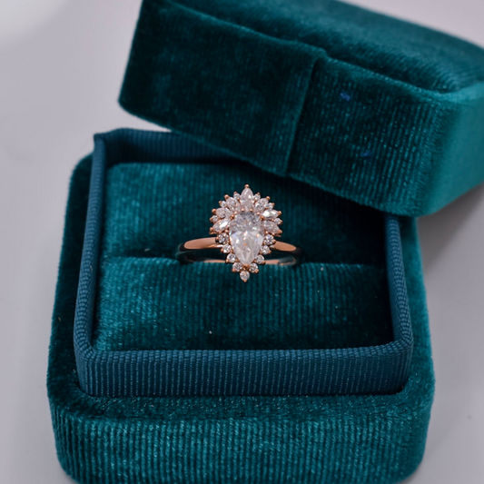 Marquise Crown Ring- Moissanite