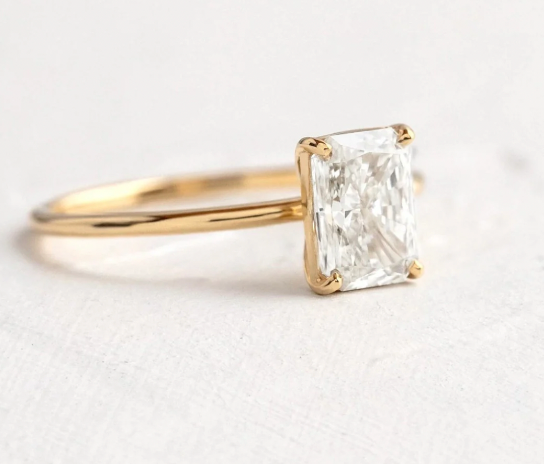 Radiant Cut Ring - Moissanite